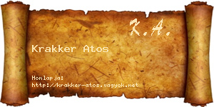Krakker Atos névjegykártya
